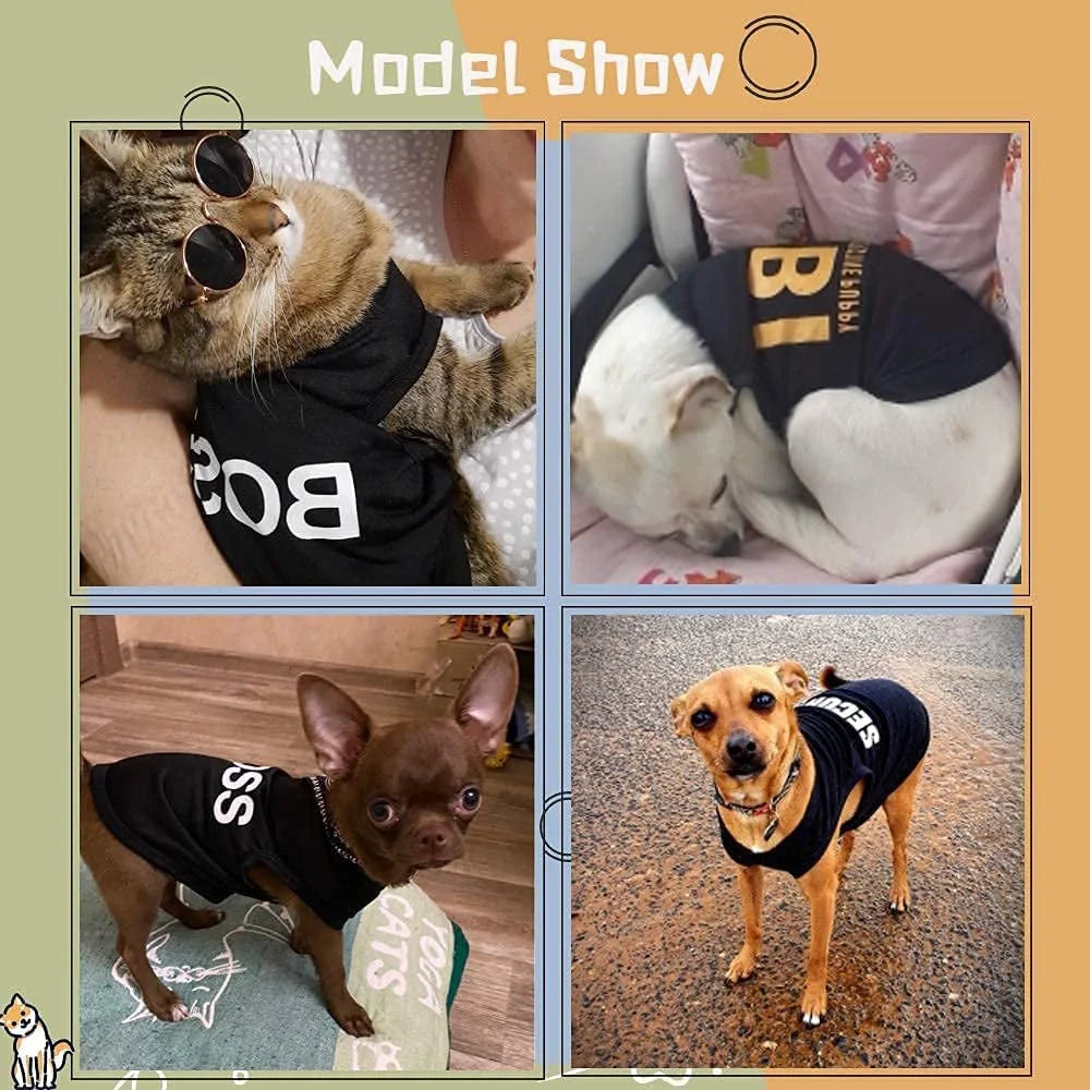 4 Packs Dog Shirts for Small Dog, Pet T-Shirts Clothes Vest for Puppy Boy Girl